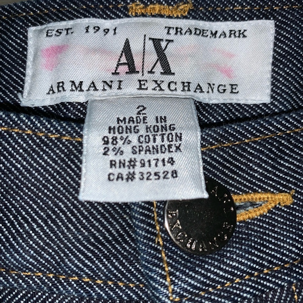 WOMENS BLUE ARMANI EXCHANGE RAW DENIM JEANS SIZE 2 WAIST 26 FALL SCHOOL - Picture 3 of 7